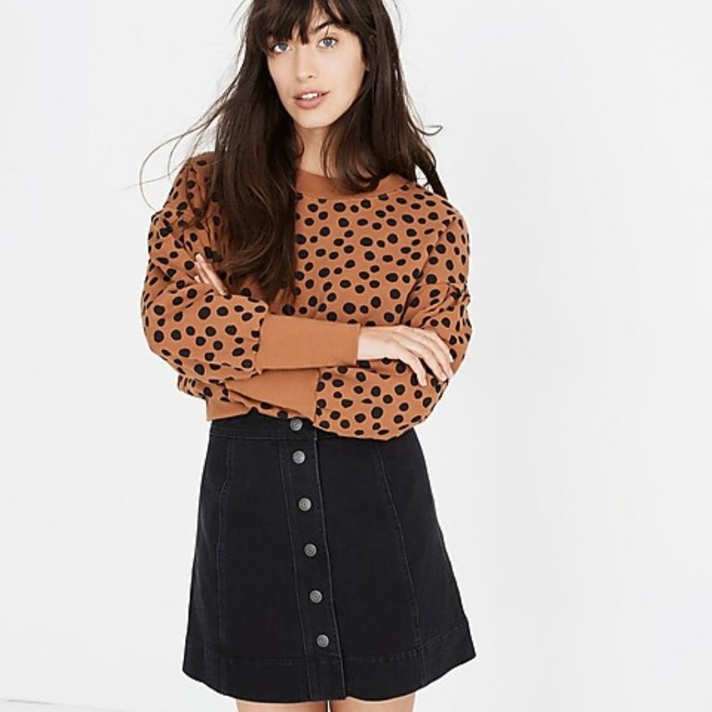 Madewell Black Denim Skirt, Size 2